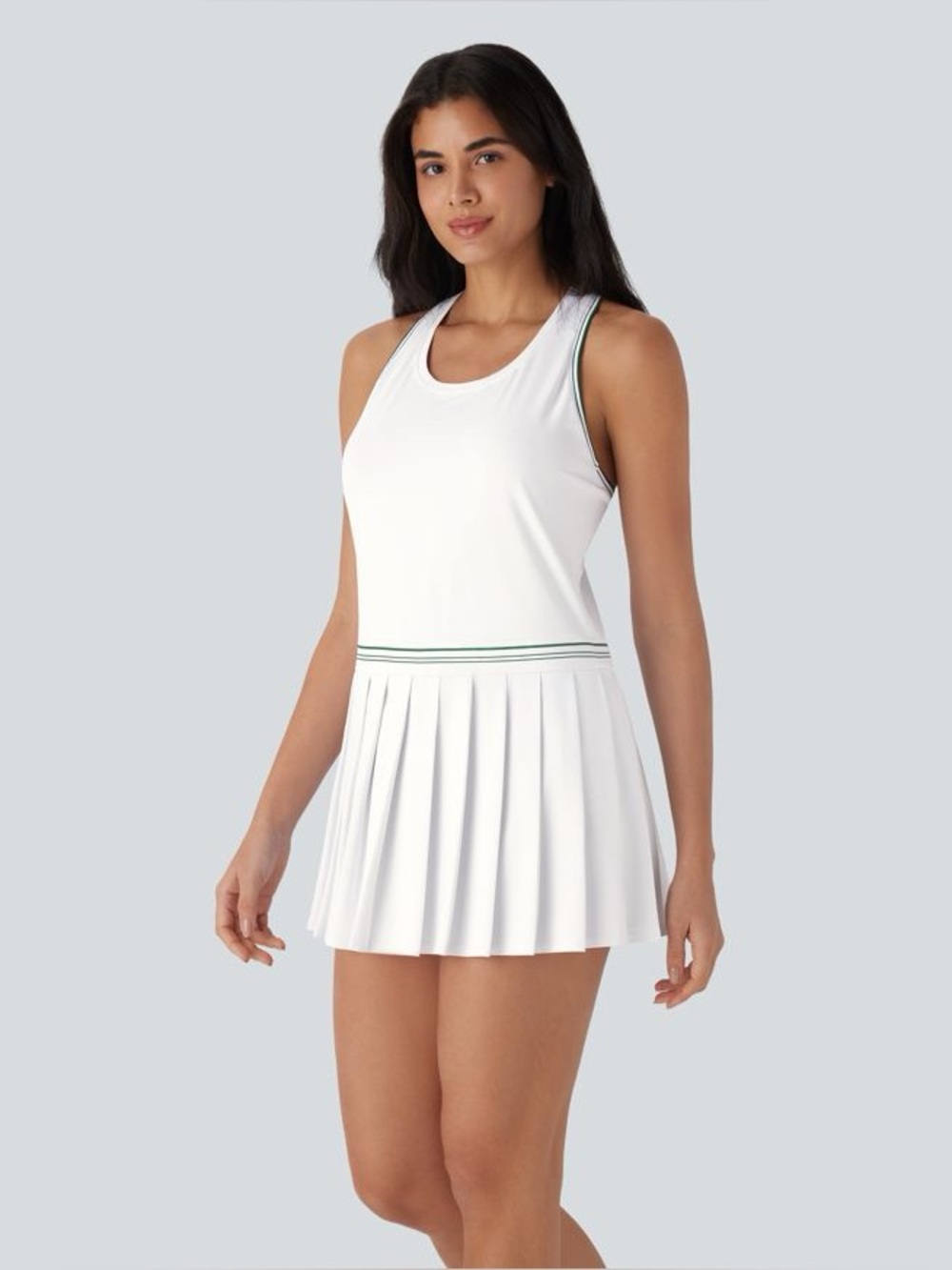 Halara Racerback Color Block Stripe Pleated Mini Tennis Active Dress NWT Small